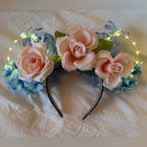 Sleeping Beauty inspired floral ear headband